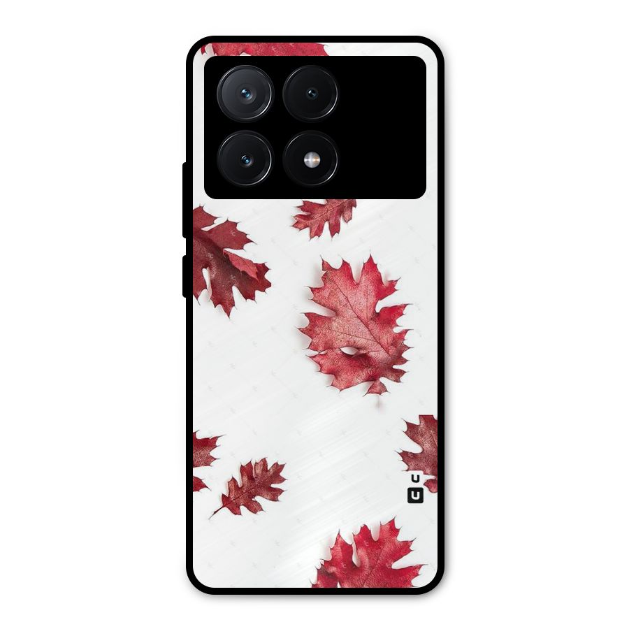 Red Appealing Autumn Leaves Metal Back Case for Poco X6 Pro