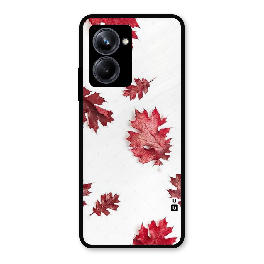 Red Appealing Autumn Leaves Metal Back Case for Realme 10 Pro