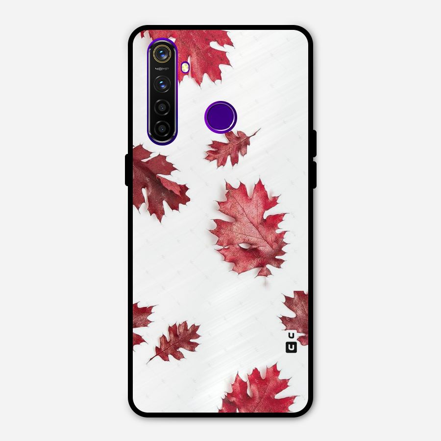 Red Appealing Autumn Leaves Metal Back Case for Realme 5 Pro