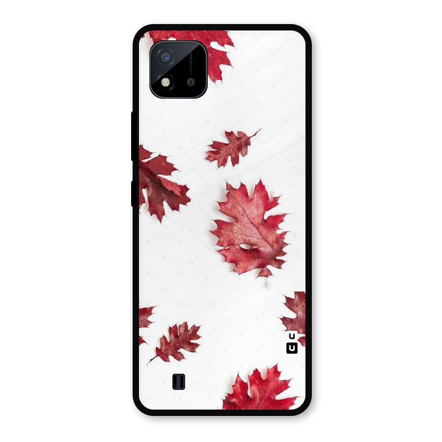 Red Appealing Autumn Leaves Metal Back Case for Realme C11 2021