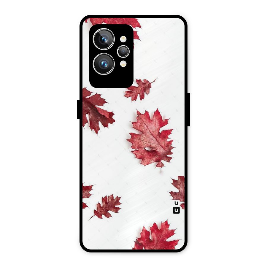 Red Appealing Autumn Leaves Metal Back Case for Realme GT2 Pro