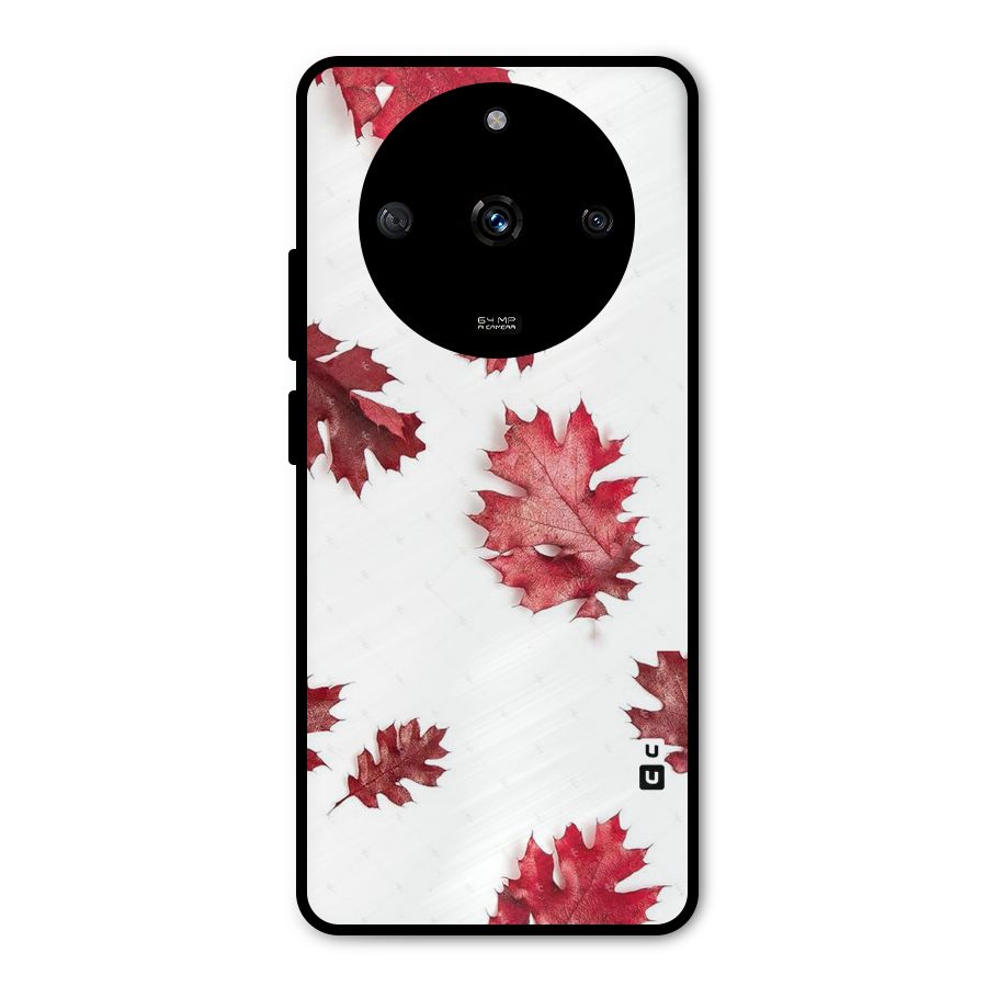 Red Appealing Autumn Leaves Metal Back Case for Realme Narzo 60 5G