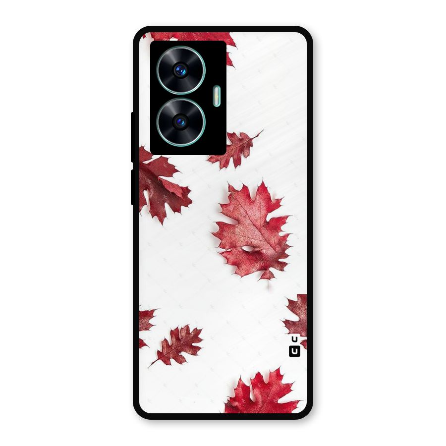 Red Appealing Autumn Leaves Metal Back Case for Realme Narzo N55