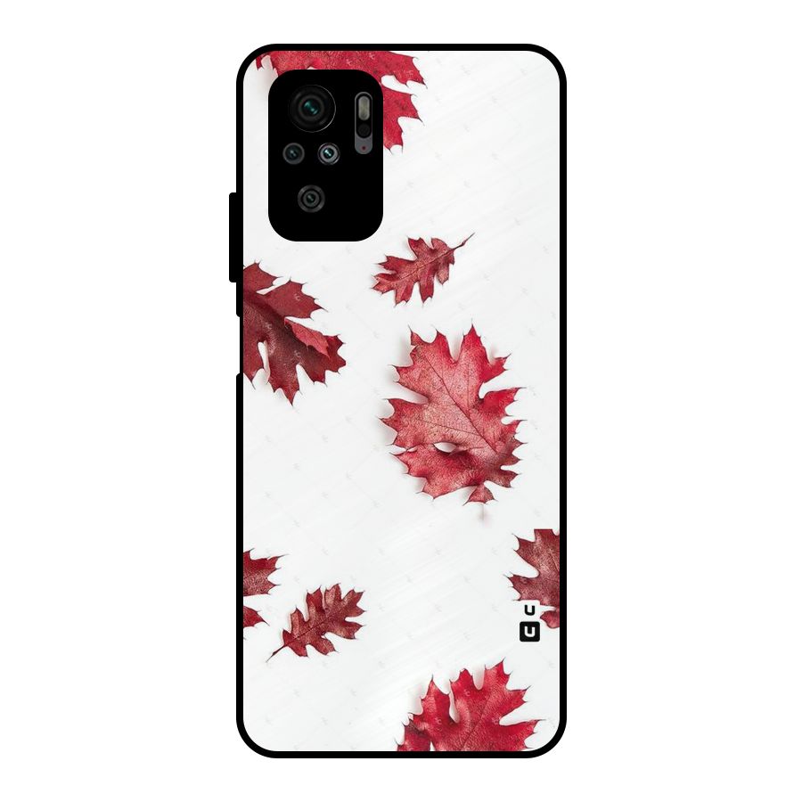 Red Appealing Autumn Leaves Metal Back Case for Redmi Note 10S