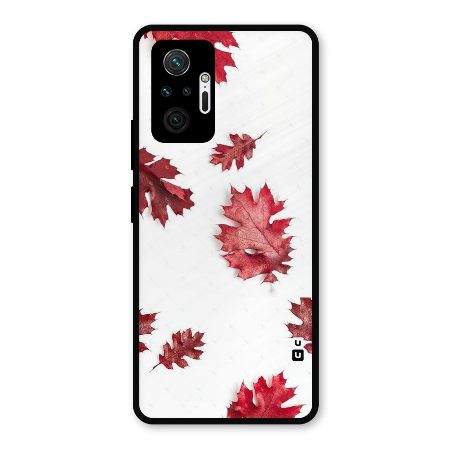 Red Appealing Autumn Leaves Metal Back Case for Redmi Note 10 Pro Max