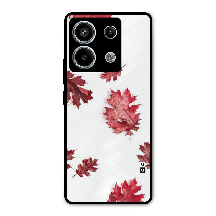 Red Appealing Autumn Leaves Metal Back Case for Redmi Note 13 Pro 5G