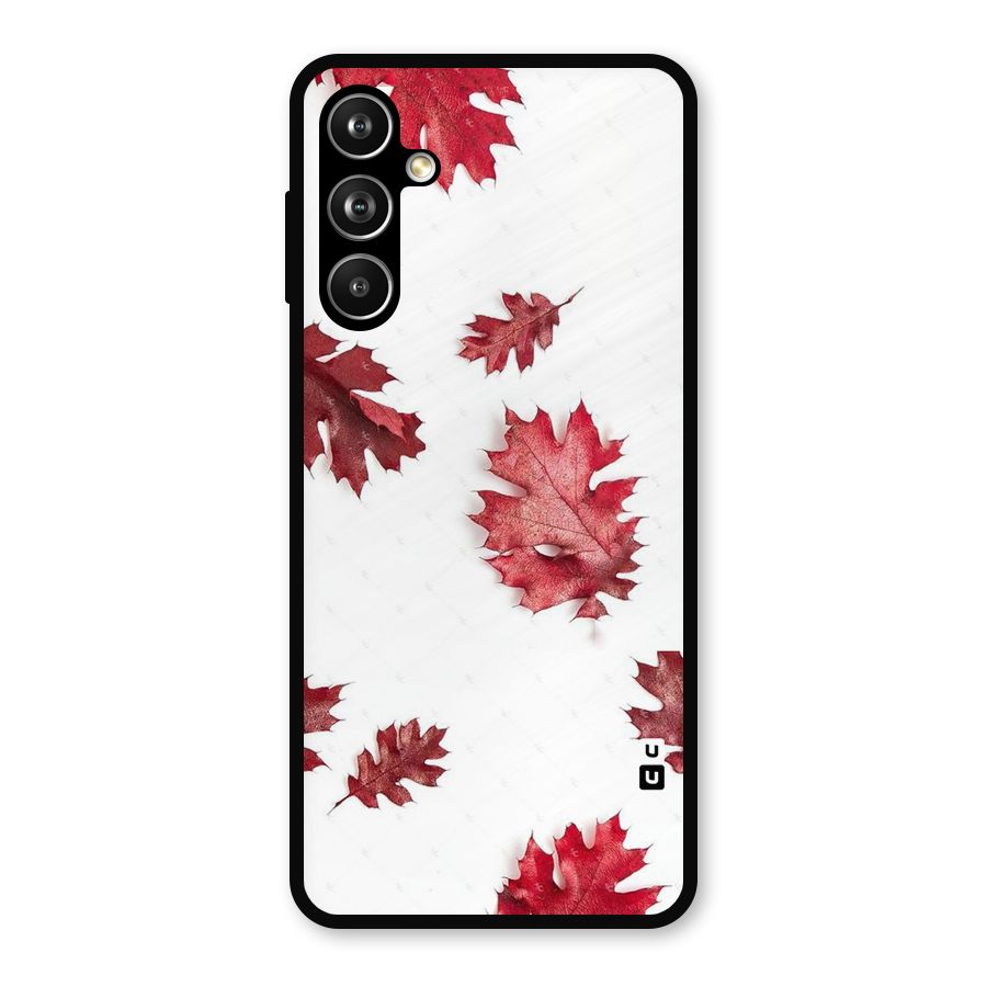 Red Appealing Autumn Leaves Metal Back Case for Samsung Galaxy M54