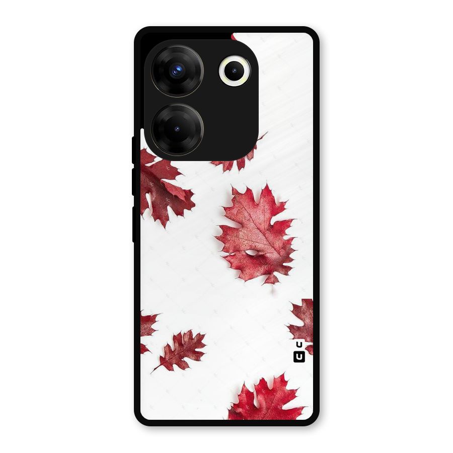 Red Appealing Autumn Leaves Metal Back Case for Tecno Camon 20