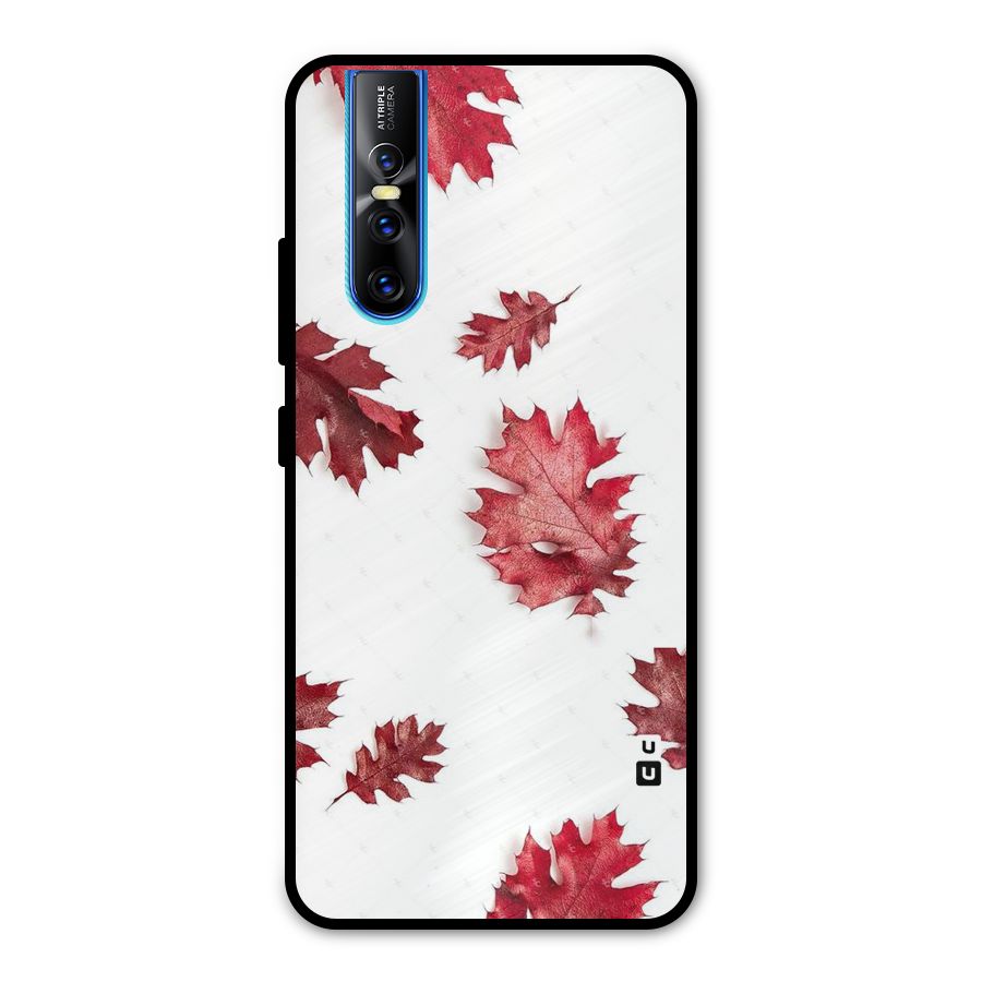 Red Appealing Autumn Leaves Metal Back Case for Vivo V15 Pro