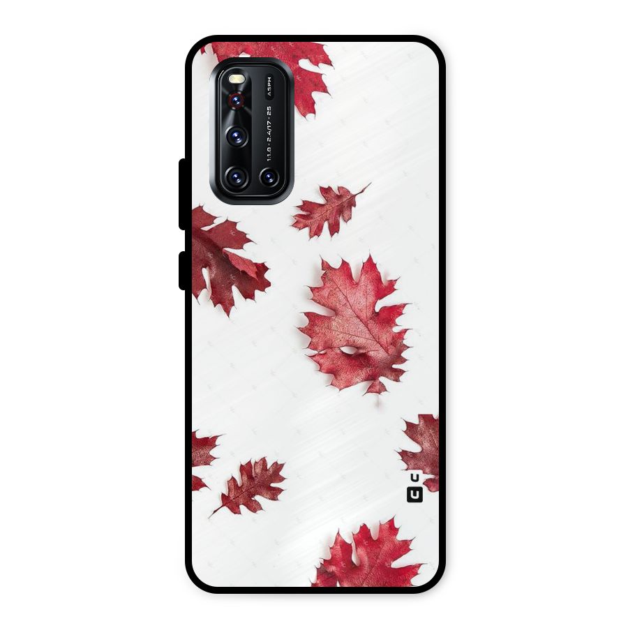 Red Appealing Autumn Leaves Metal Back Case for Vivo V19