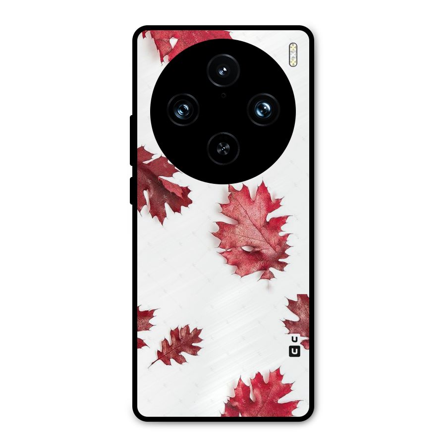Red Appealing Autumn Leaves Metal Back Case for Vivo X100 Pro