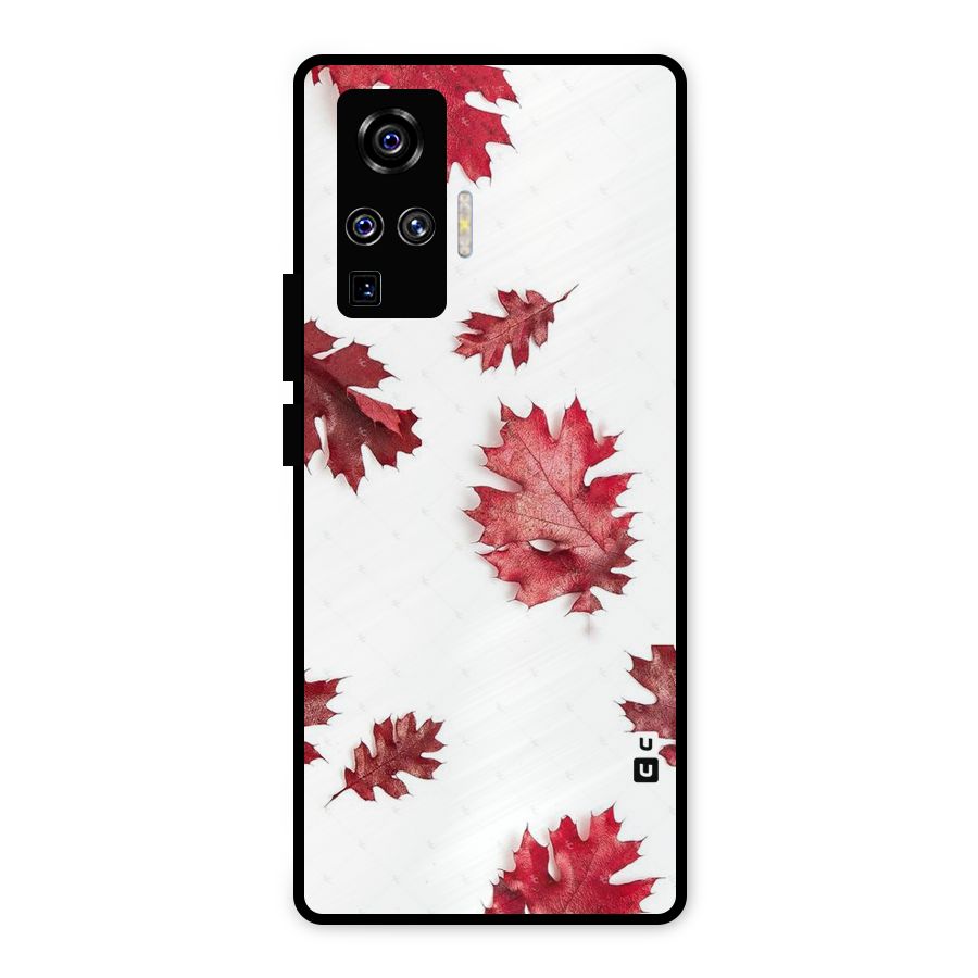Red Appealing Autumn Leaves Metal Back Case for Vivo X50 Pro