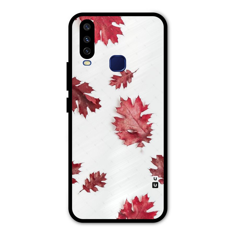 Red Appealing Autumn Leaves Metal Back Case for Vivo Y15