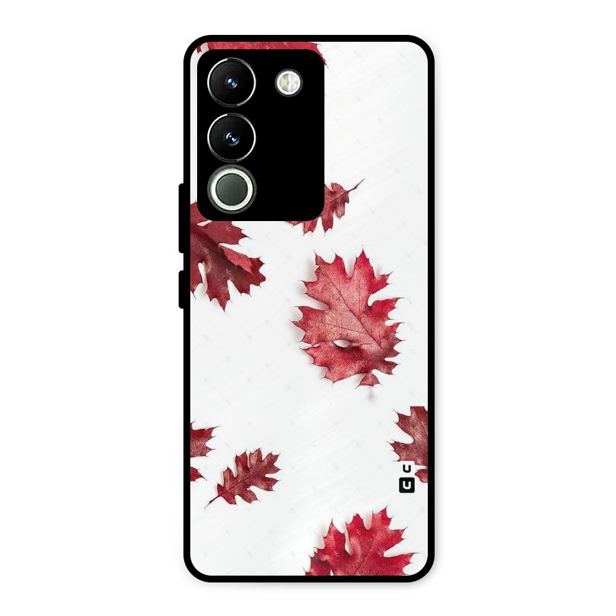 Red Appealing Autumn Leaves Metal Back Case for Vivo Y200