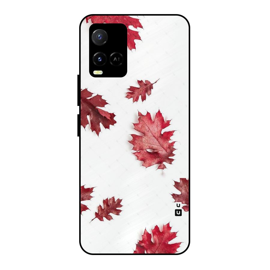Red Appealing Autumn Leaves Metal Back Case for Vivo Y21T
