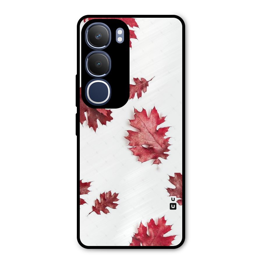 Red Appealing Autumn Leaves Metal Back Case for Vivo Y29