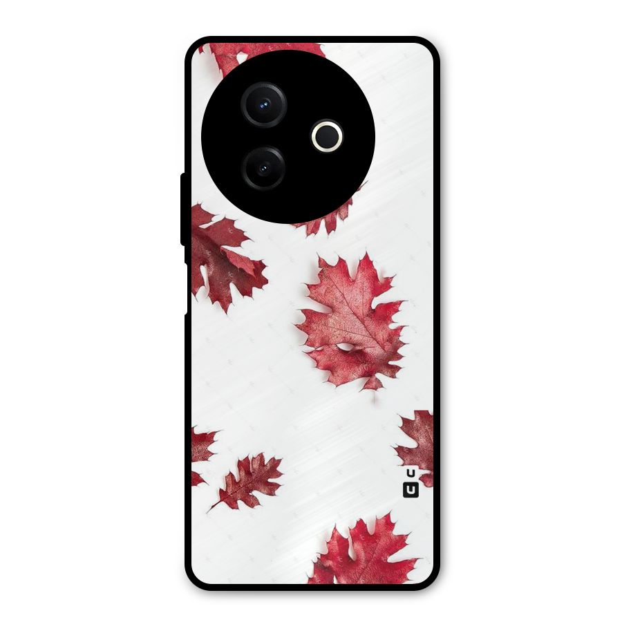 Red Appealing Autumn Leaves Metal Back Case for Vivo Y39