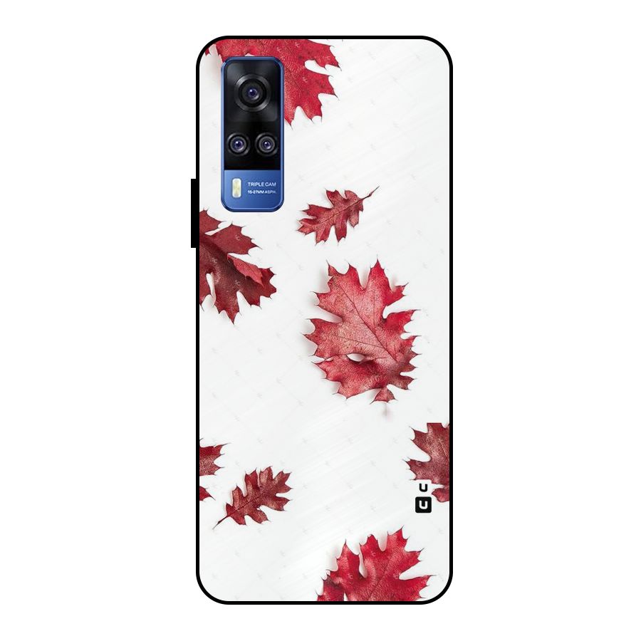 Red Appealing Autumn Leaves Metal Back Case for Vivo Y51