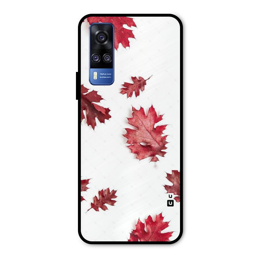 Red Appealing Autumn Leaves Metal Back Case for Vivo Y51A