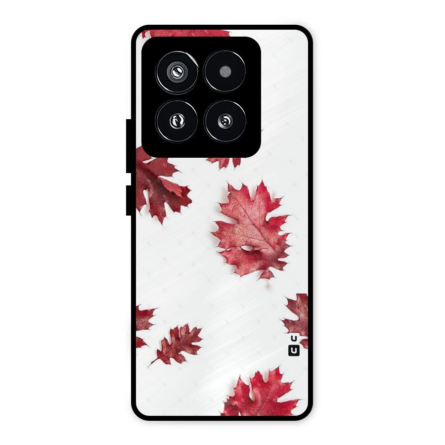 Red Appealing Autumn Leaves Metal Back Case for Xiaomi 14 Pro