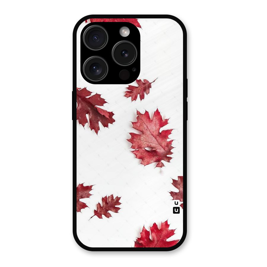 Red Appealing Autumn Leaves Metal Back Case for iPhone 15 Pro