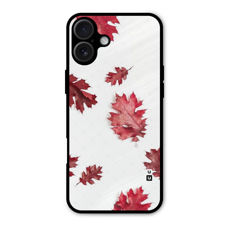 Red Appealing Autumn Leaves Metal Back Case for iPhone 16 Plus