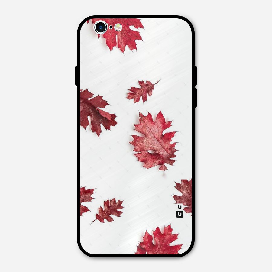 Red Appealing Autumn Leaves Metal Back Case for iPhone 6 6s