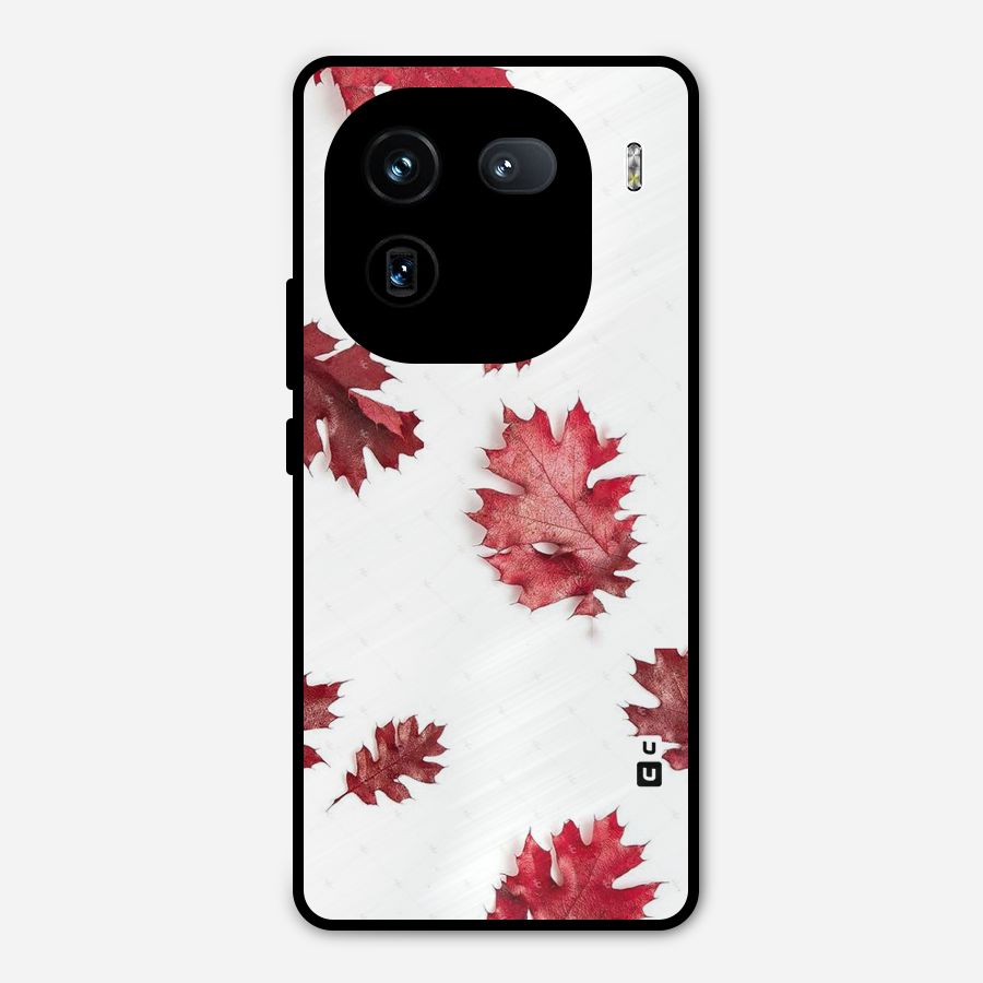 Red Appealing Autumn Leaves Metal Back Case for iQOO 12