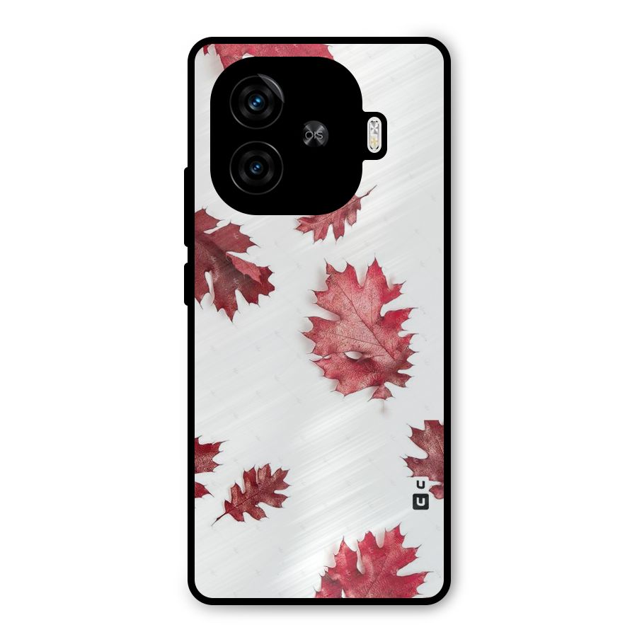 Red Appealing Autumn Leaves Metal Back Case for iQOO Neo 10R
