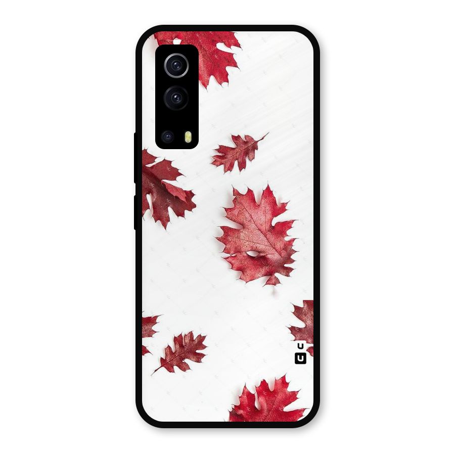 Red Appealing Autumn Leaves Metal Back Case for iQOO Z3