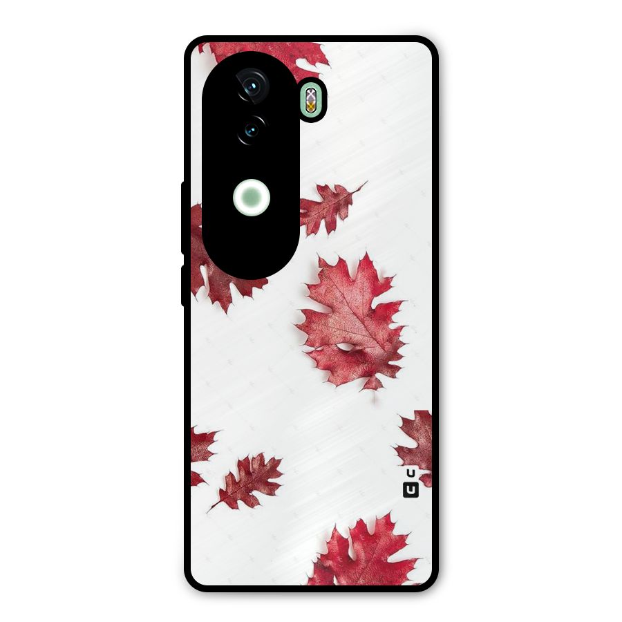 Red Appealing Autumn Leaves Metal Back Case for iQOO Z9s