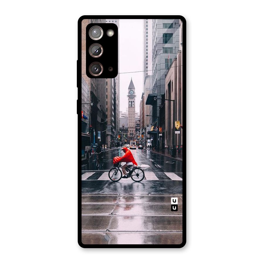Red Bicycle Street Glass Back Case for Galaxy Note 20