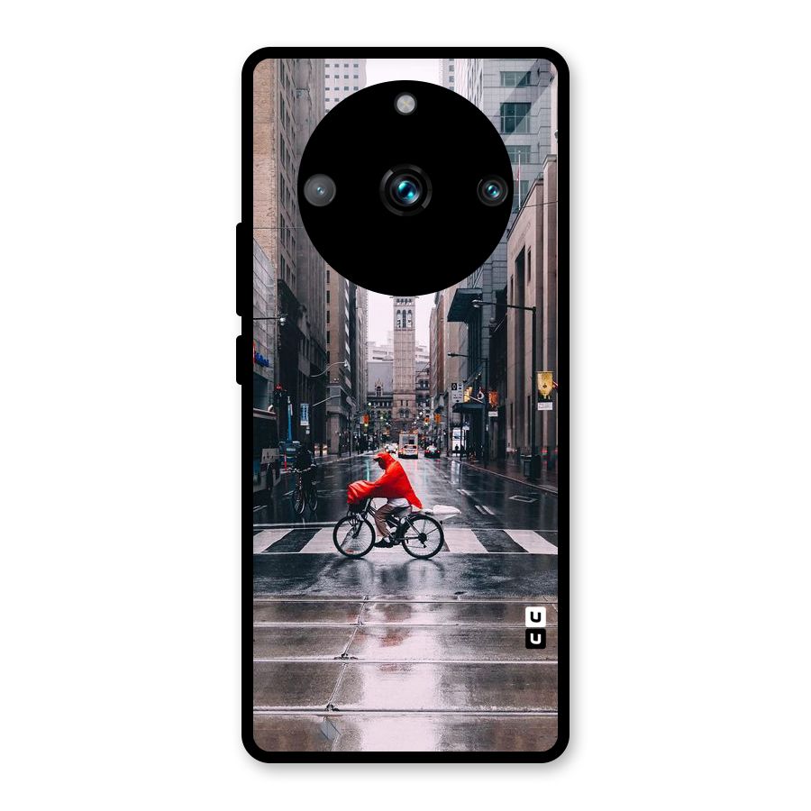Red Bicycle Street Glass Back Case for Realme 11 Pro Plus