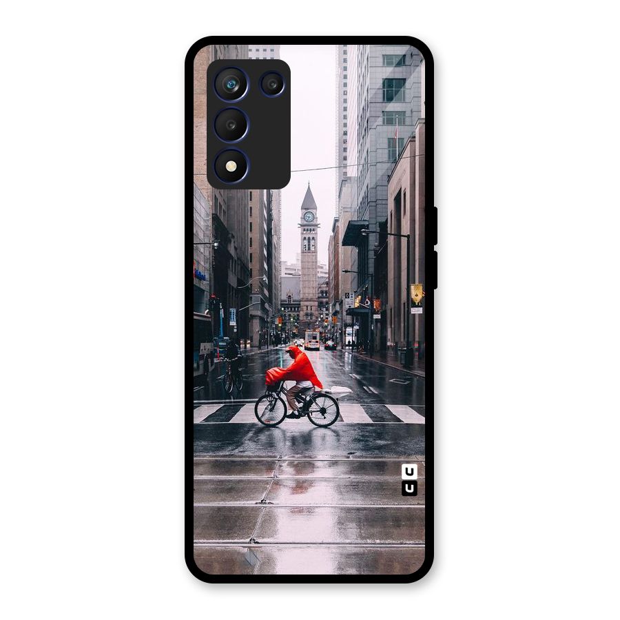 Red Bicycle Street Glass Back Case for Realme 9 5G Speed