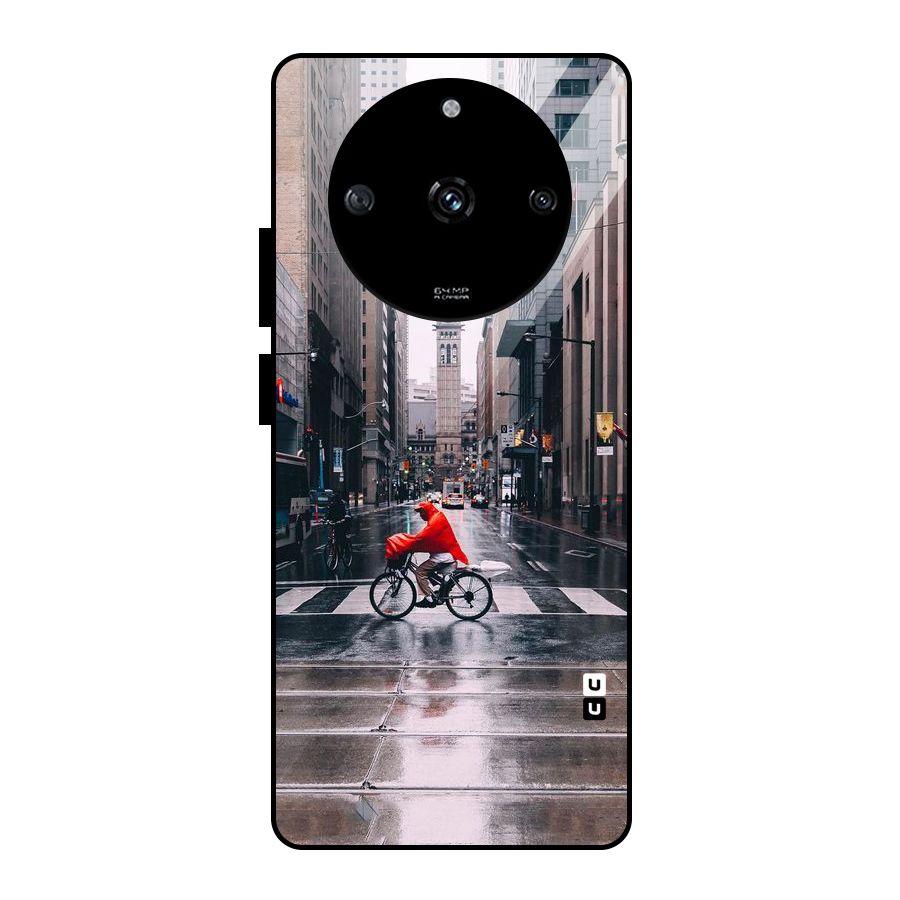 Red Bicycle Street Glass Back Case for Realme Narzo 60 5G