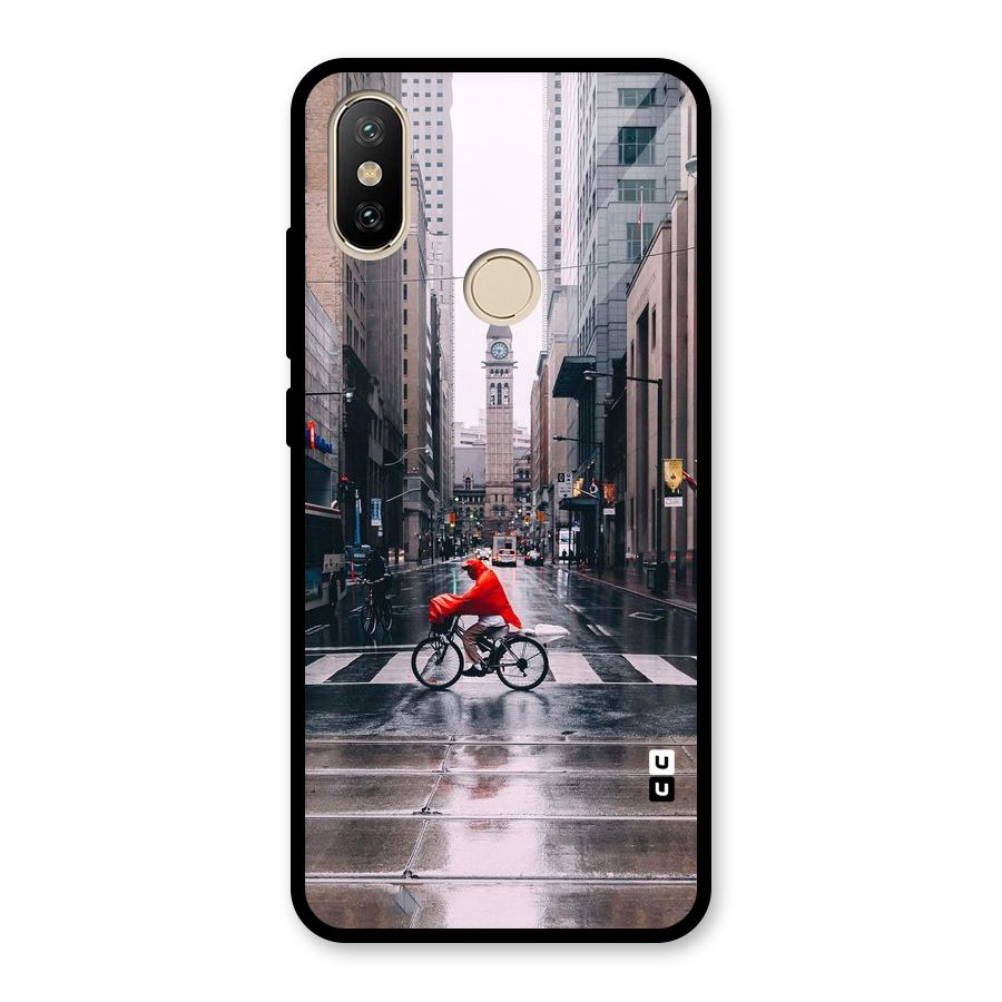 Red Bicycle Street Glass Back Case for Redmi A1