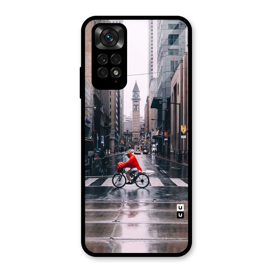 Red Bicycle Street Glass Back Case for Redmi Note 11S