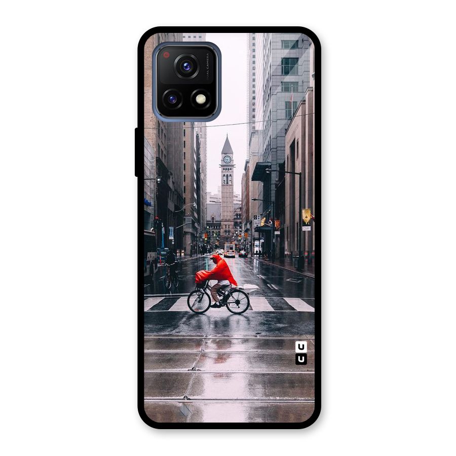 Red Bicycle Street Glass Back Case for Vivo Y72 5G