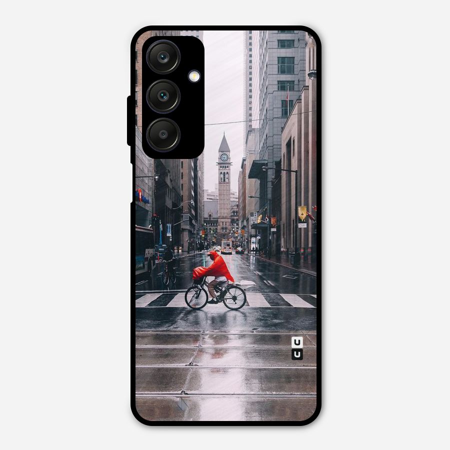 Red Bicycle Street Metal Back Case for Galaxy A25 5G