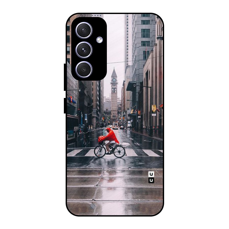 Red Bicycle Street Metal Back Case for Galaxy A54