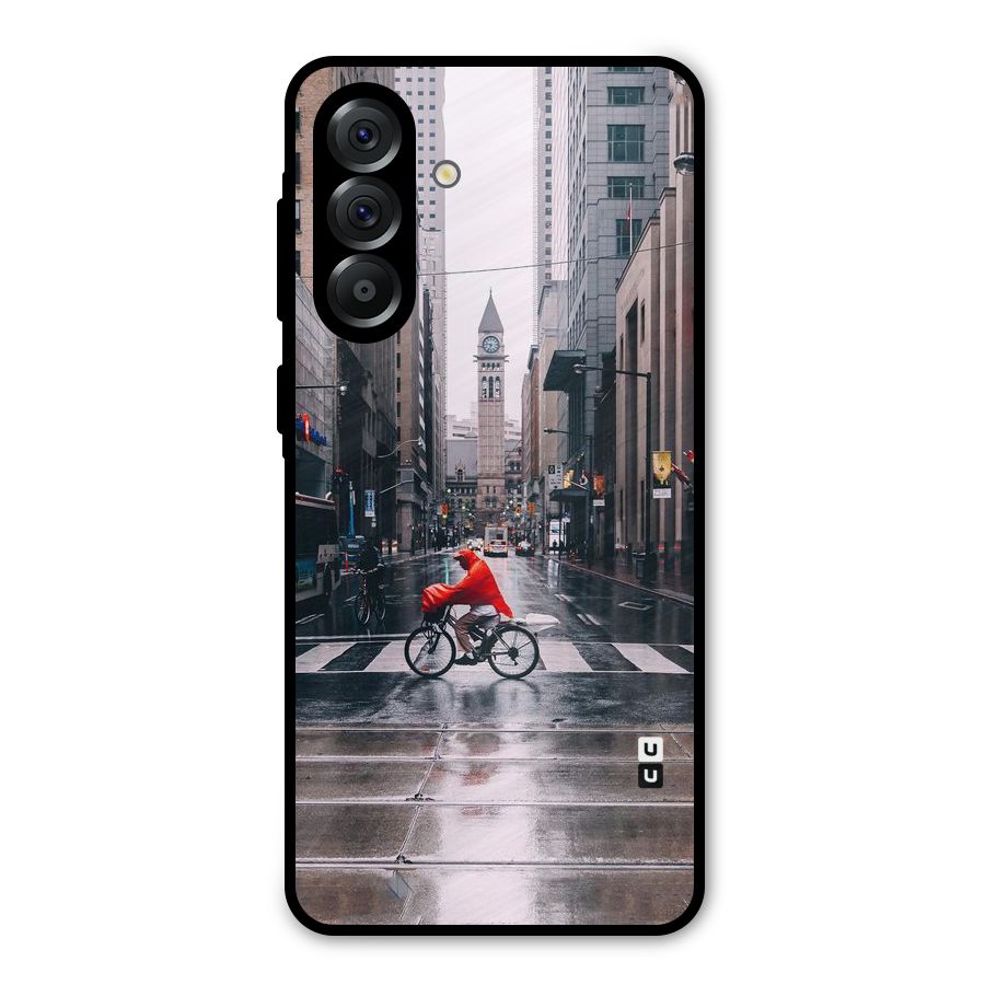 Red Bicycle Street Metal Back Case for Galaxy A56