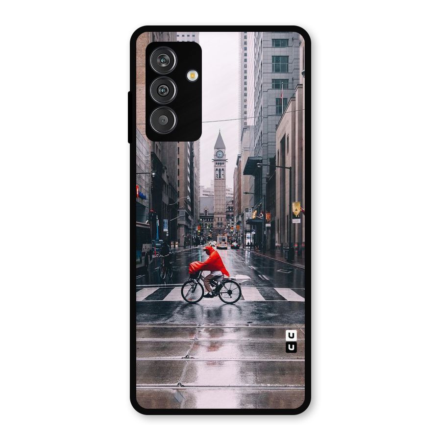 Red Bicycle Street Metal Back Case for Galaxy F13