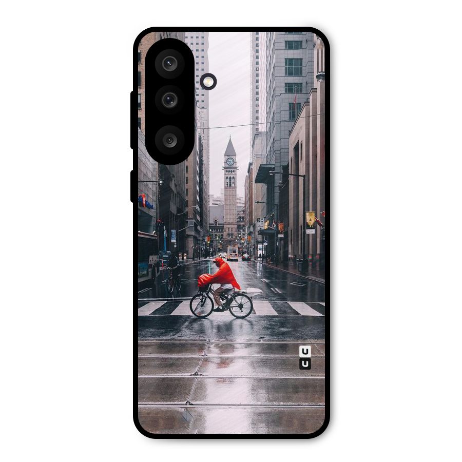Red Bicycle Street Metal Back Case for Galaxy F56