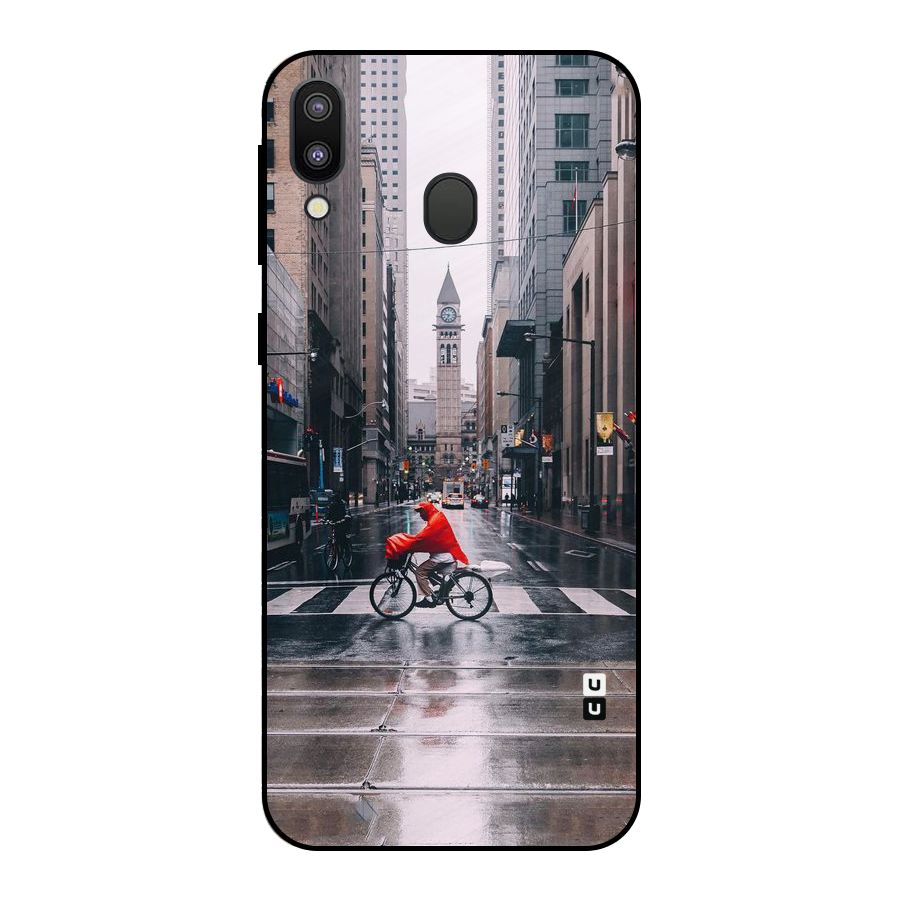 Red Bicycle Street Metal Back Case for Galaxy M20