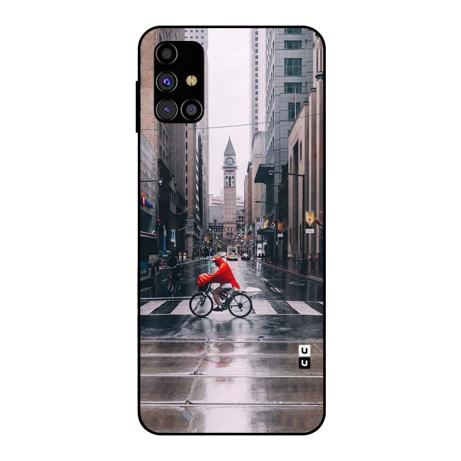 Red Bicycle Street Metal Back Case for Galaxy M31s