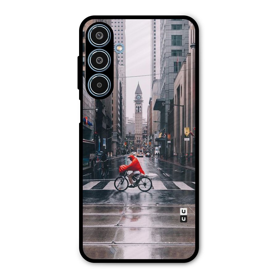 Red Bicycle Street Metal Back Case for Galaxy M35