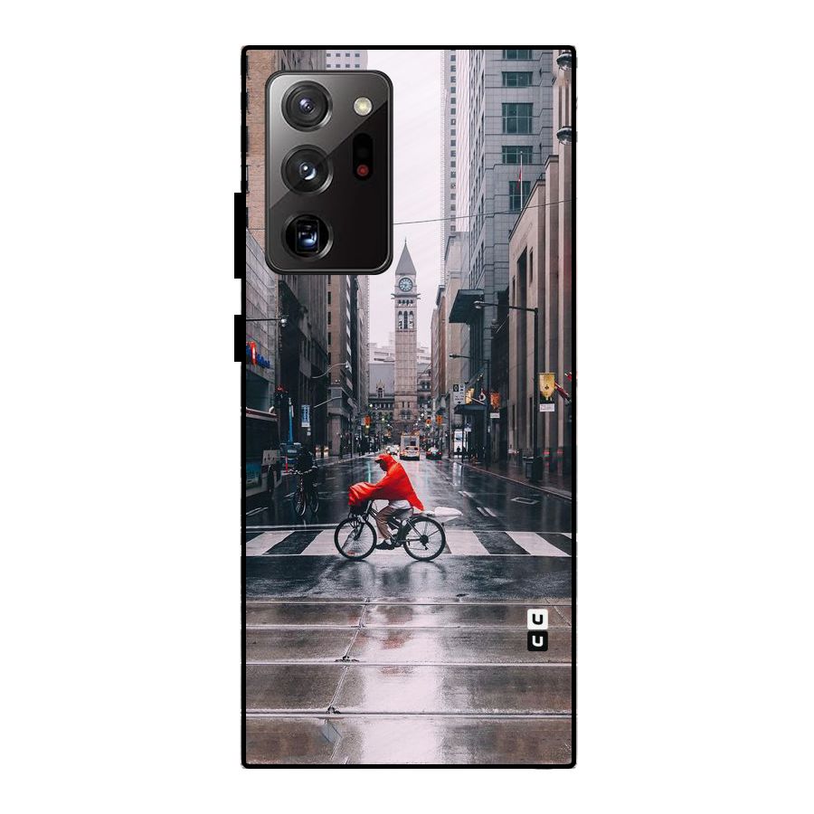 Red Bicycle Street Metal Back Case for Galaxy Note 20 Ultra