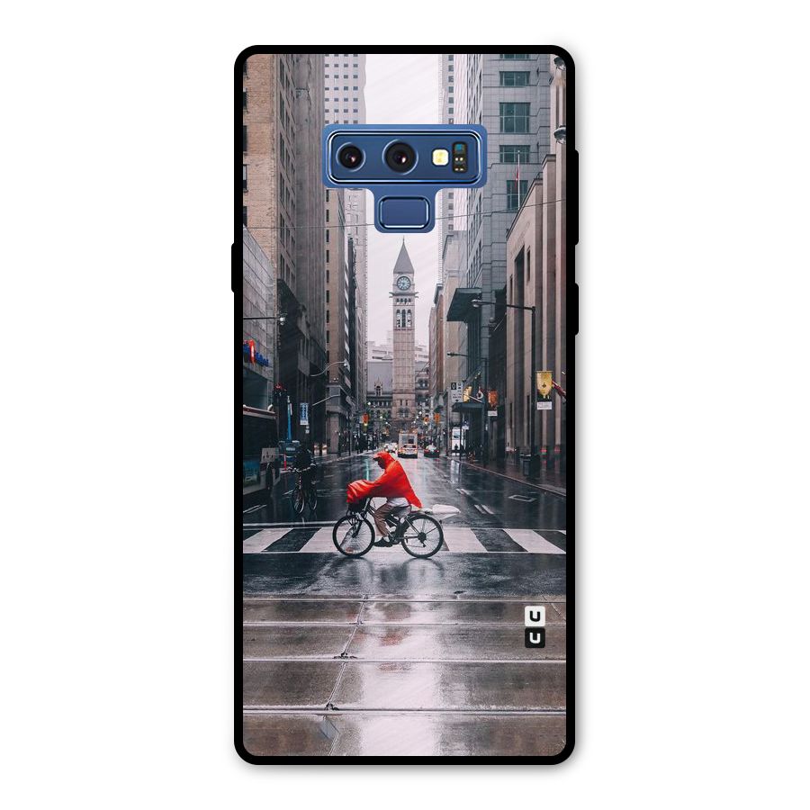 Red Bicycle Street Metal Back Case for Galaxy Note 9