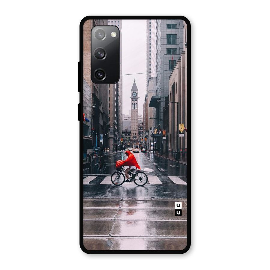 Red Bicycle Street Metal Back Case for Galaxy S20 FE 5G