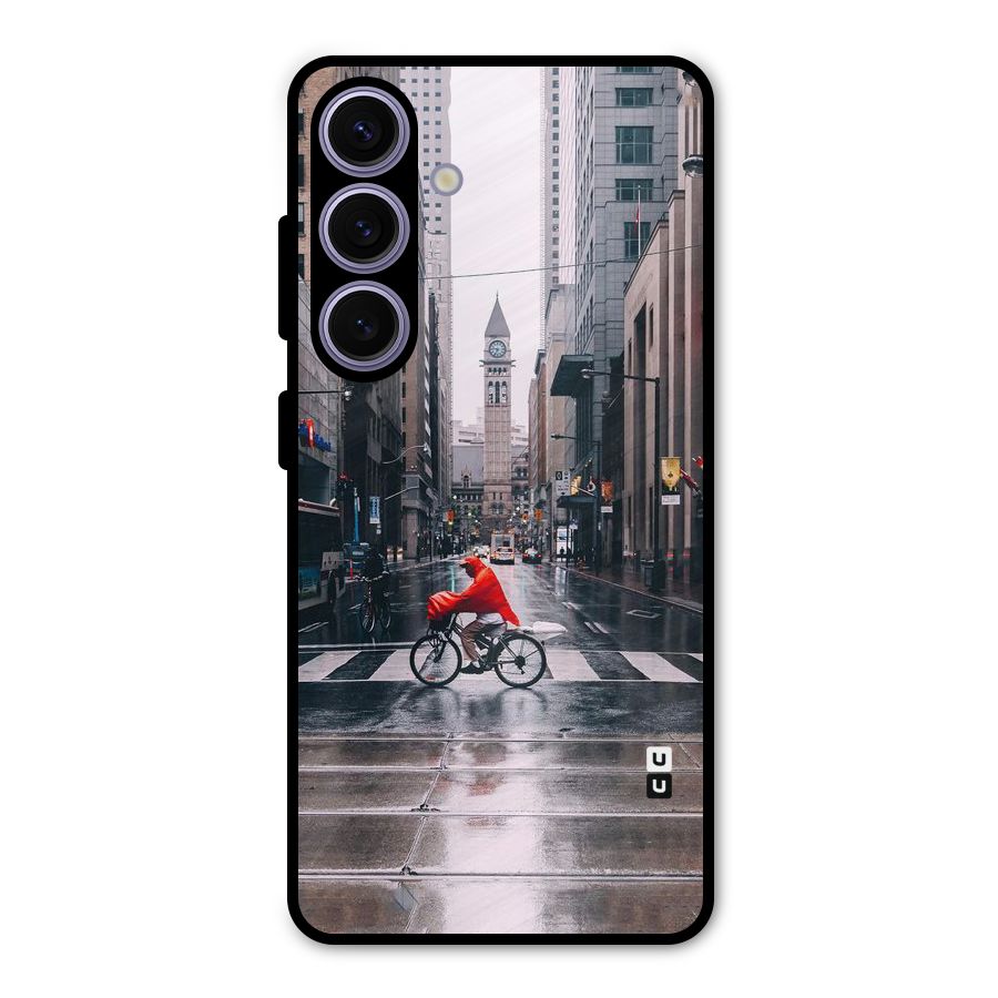 Red Bicycle Street Metal Back Case for Galaxy S24